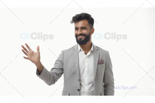 Confident Businessman Waving