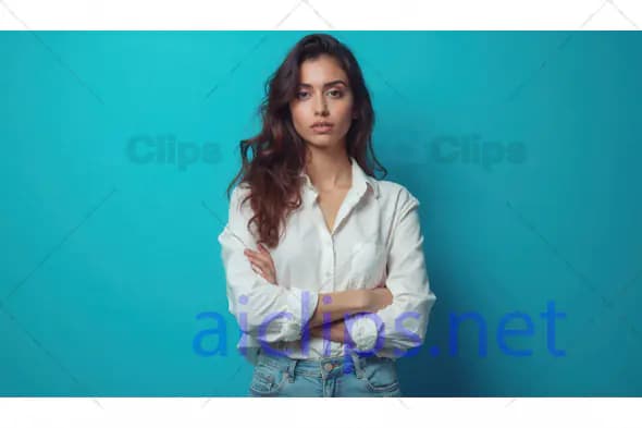Confident Woman in White Shirt