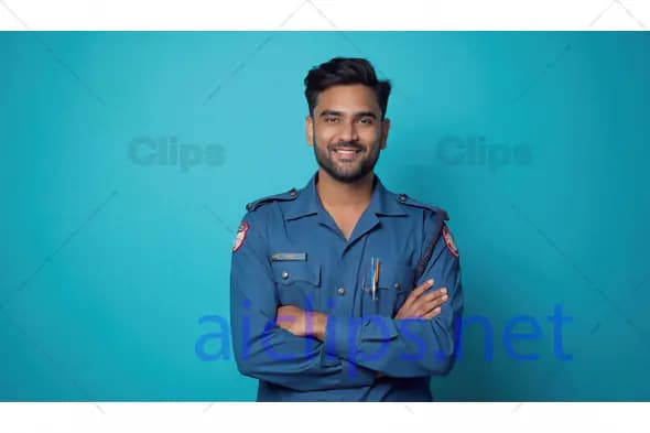 Smiling Male Paramedic in Uniform
