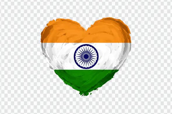 Indian Flag Heart Brushstroke Design PNG Clipart