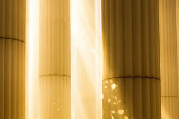 Golden Sunlight on Classical Stone Pillars