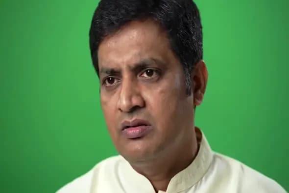 Concerned Expression on Green Background