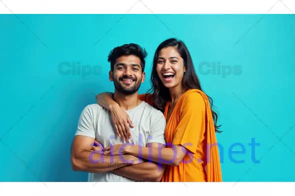 Smiling Couple Embracing