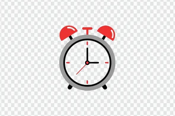 Vintage Style Red Twin Bell Alarm Clock Clipart PNG