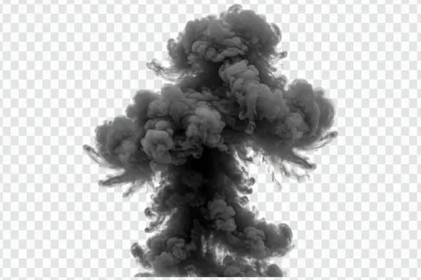 Dramatic Dark Smoke Plume Explosion PNG Clipart
