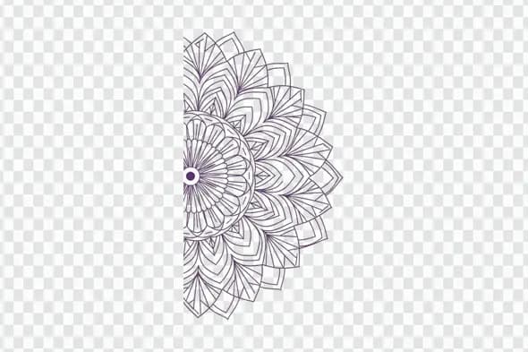 Elegant Purple Mandala Decorative Corner Flourish Element Clipart