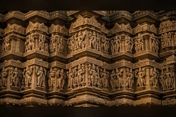 Majestic Indian Temple Stone Reliefs | Ancient Craftsmanship by AIClips