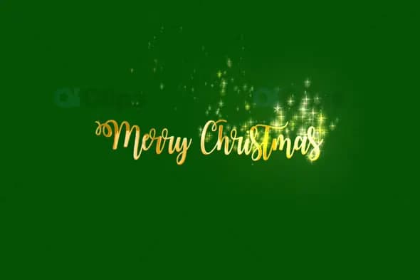 Merry Christmas Golden Text Animation with Sparkles