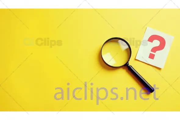 Magnifying Glass and Question Mark on Yellow Background