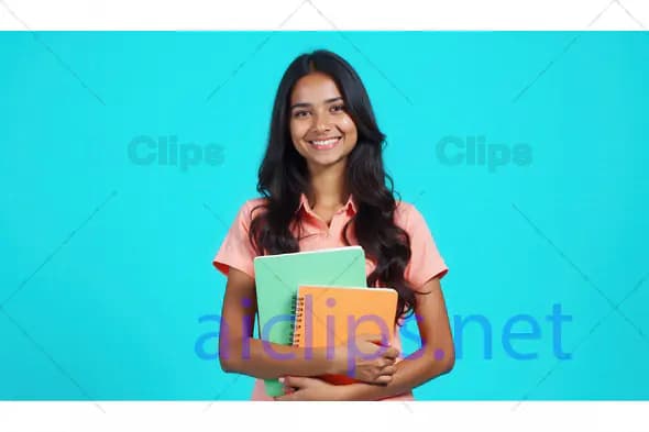 Smiling Student Holding Notebooks