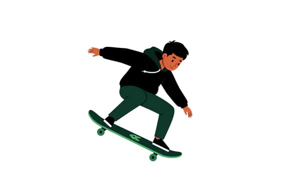 Dynamic Skateboarder Vector Illustration