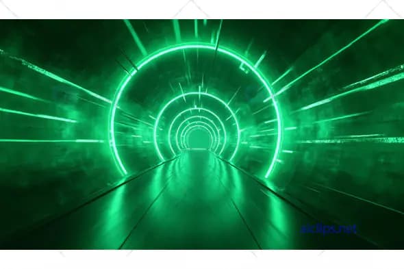 Futuristic Neon Green Tunnel