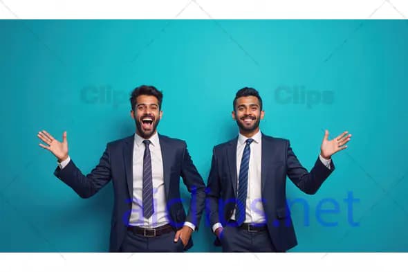 Happy Businessmen in Suits