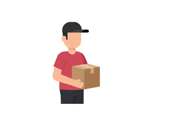 Flat Delivery Person Vector