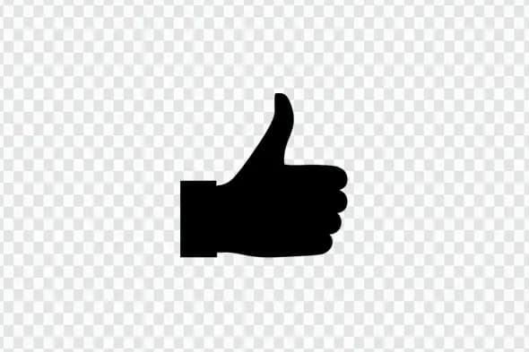 Black Thumbs Up Like Symbol Icon PNG Clipart