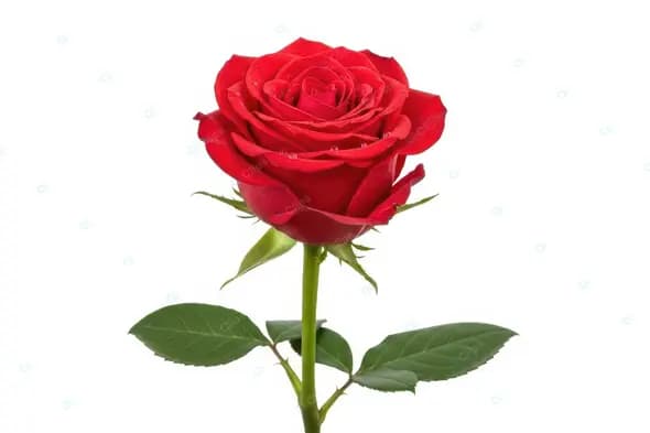 Flawless Red Rose with Delicate Dewdrops