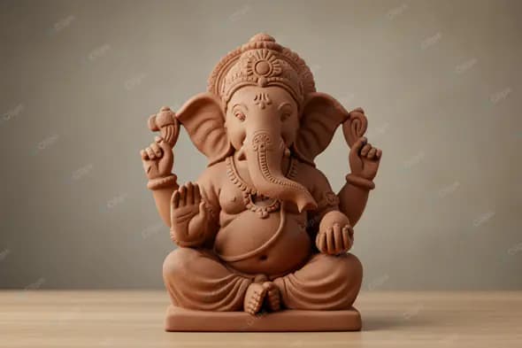 Terracotta Ganesha in Meditative Pose