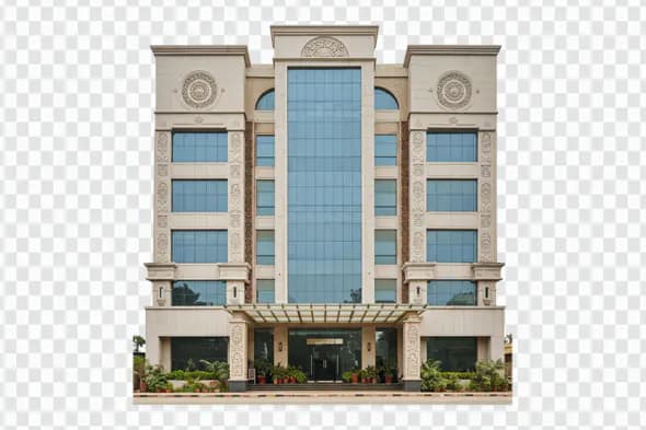Elegant Corporate Office Building Facade PNG Clipart