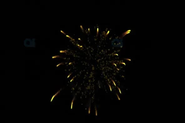 Golden Fireworks Explosion on Black Background