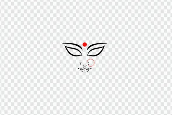 Minimalist Durga Face Design Spiritual Indian Goddess