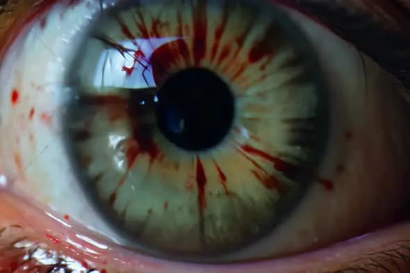 Close-Up of Bloodshot Eye with Vivid Detail