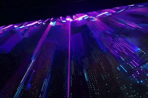 Futuristic Neon Light Waves Abstract Background
