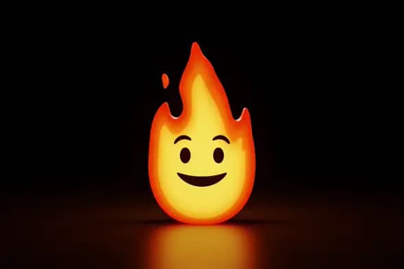 Animated Flame Emoji in Motion