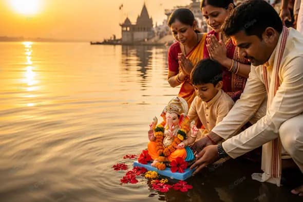 Ganesha Immersion Ritual at Sunrise