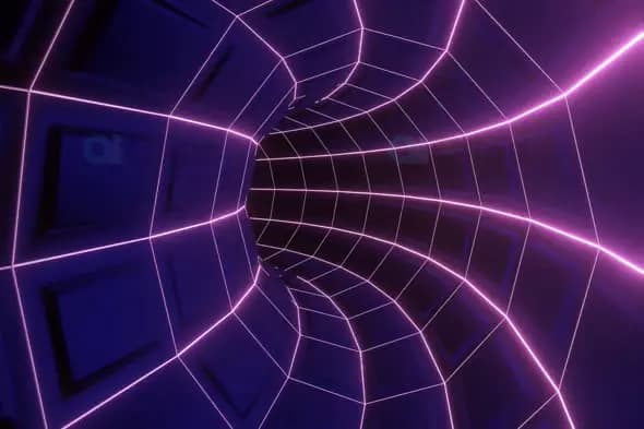 Retro Futuristic Neon Tunnel Animation