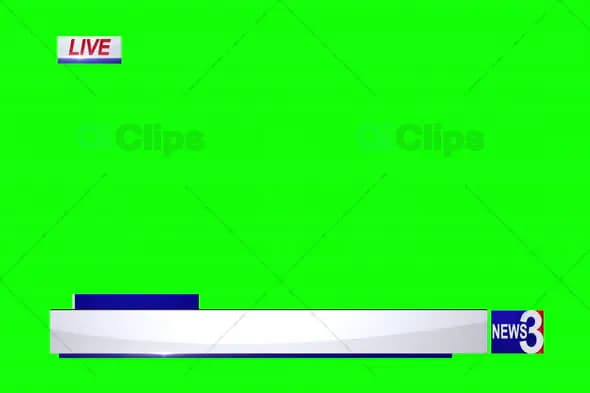News Lower Third with "LIVE" Label on Green Screen
