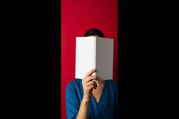 Mysterious Reader with White Book