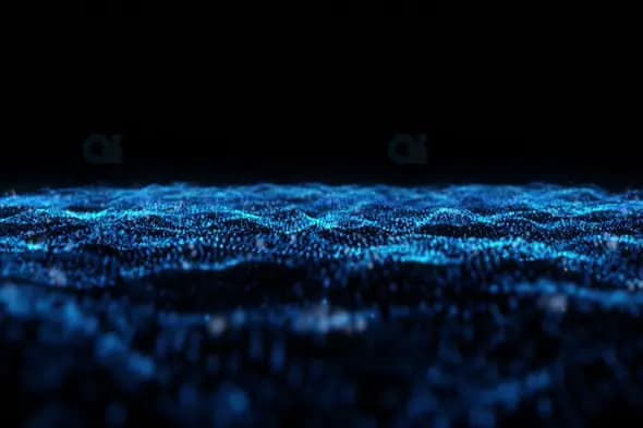 Abstract Digital Blue Wave Surface Animation