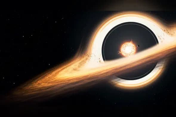Massive Black Hole with Accretion Disk – Deep Space Cosmic Scene