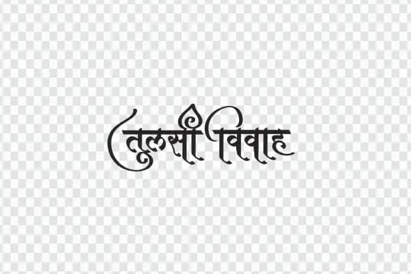 Elegant Tulsi Vivah Hindi Calligraphy Text Art PNG