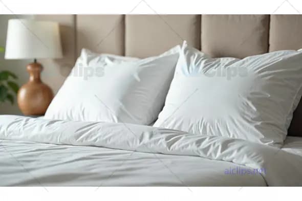 Elegant White Bed with Cushioned Headboard