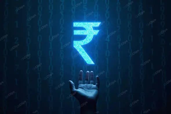 Digital Rupee Symbol in Cyberspace