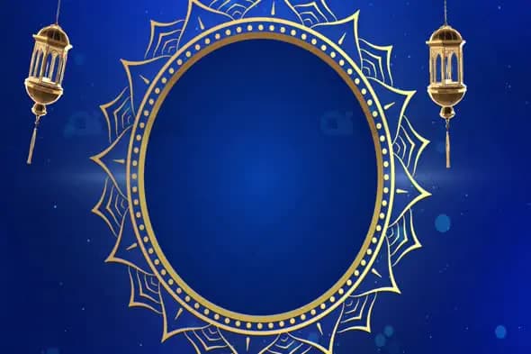 Royal Blue and Gold Mandala with Lanterns