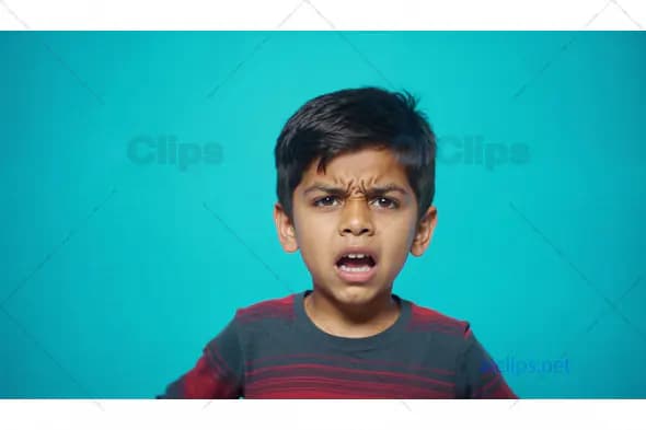 Angry Young Boy Expression