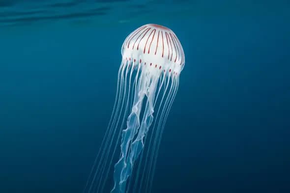 Ethereal Jellyfish Drifting in Azure