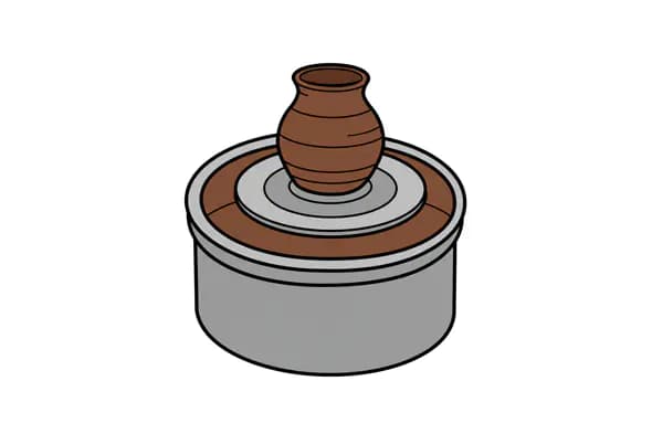 Pottery Wheel Vector Illustration