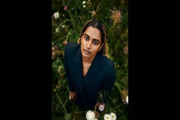 Indian Woman in Floral Field