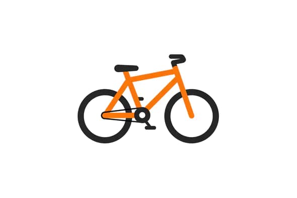 Stylized Orange Bicycle Icon
