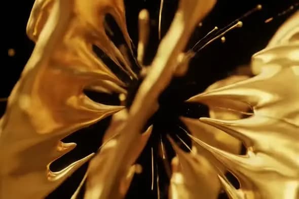 Liquid Gold Abstract Splash Motion Background