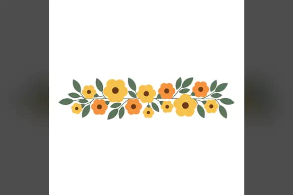 Autumnal Floral Border Vector