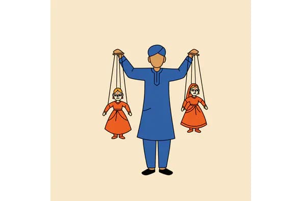 Indian Puppeteer Vector Illustration