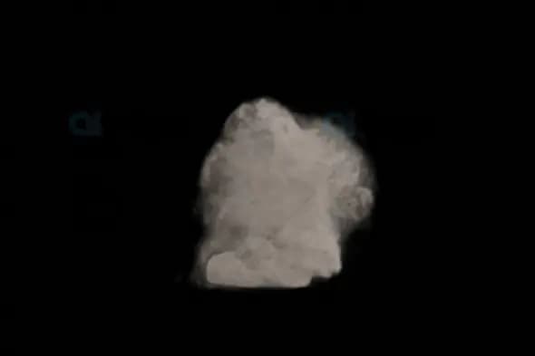 Dust Explosion Animation on Black Background