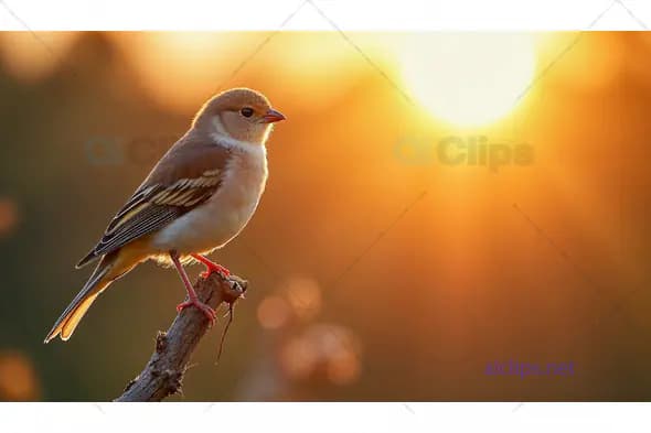 Bird Perched at Sunset