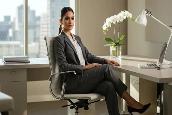 Elegant Businesswoman in City Office