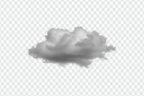 Realistic Gray Cumulus Cloud Formation PNG