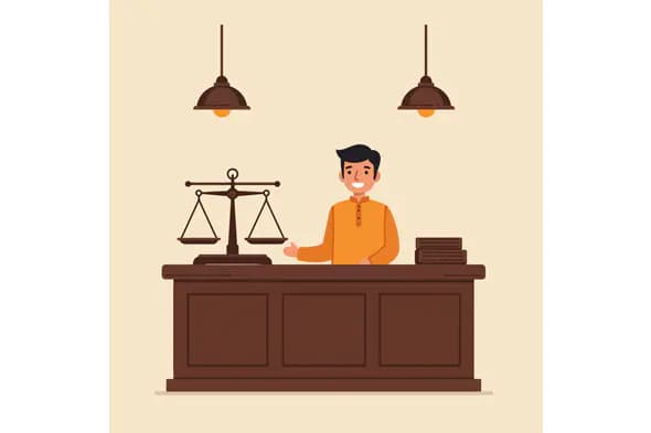 Courtroom Judge Vector Illustration